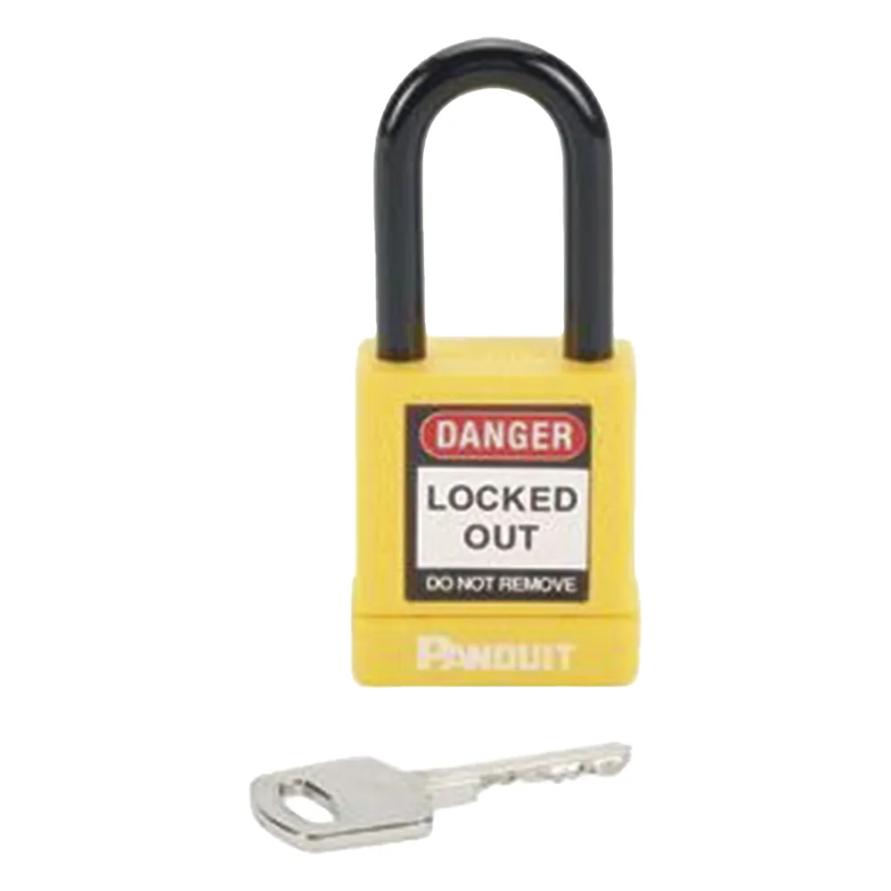 Candado de Bloqueo LOTO de Seguridad Dieléctrico, Con Llave Única, Diámetro de 6.5 mm, Color AMARILLO