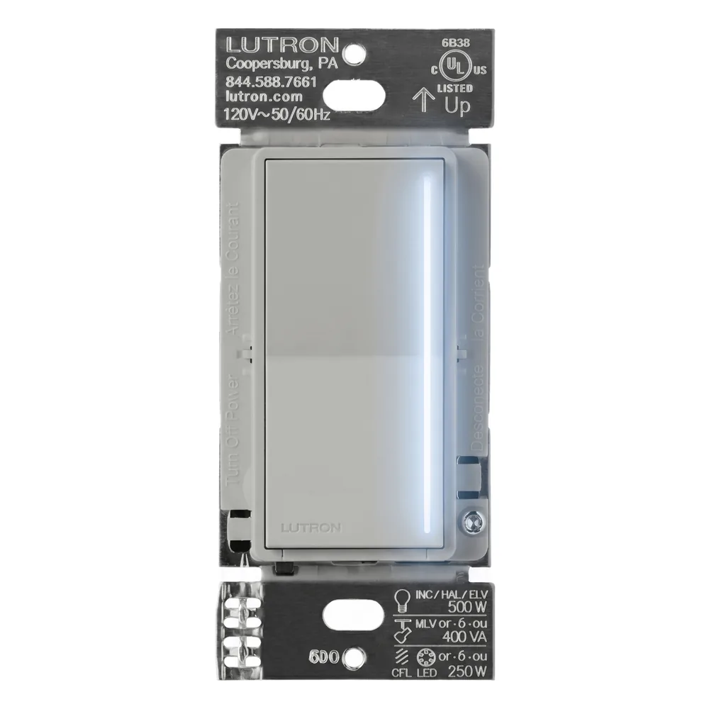 Atenuador de pared táctil con neutro para LED/CFL hasta 250 W o incandescente hasta 500 W, Pebble, RadioRA 3