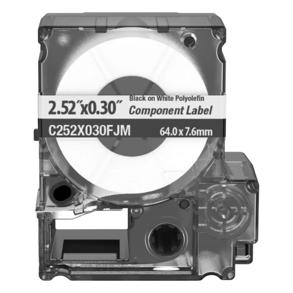 Cassette de Etiquetas de Componente de Poliéster No Adhesivas 2.52 Pulgadas (6.4 cm) W x 0.3 Pulgadas (0.76 cm) H