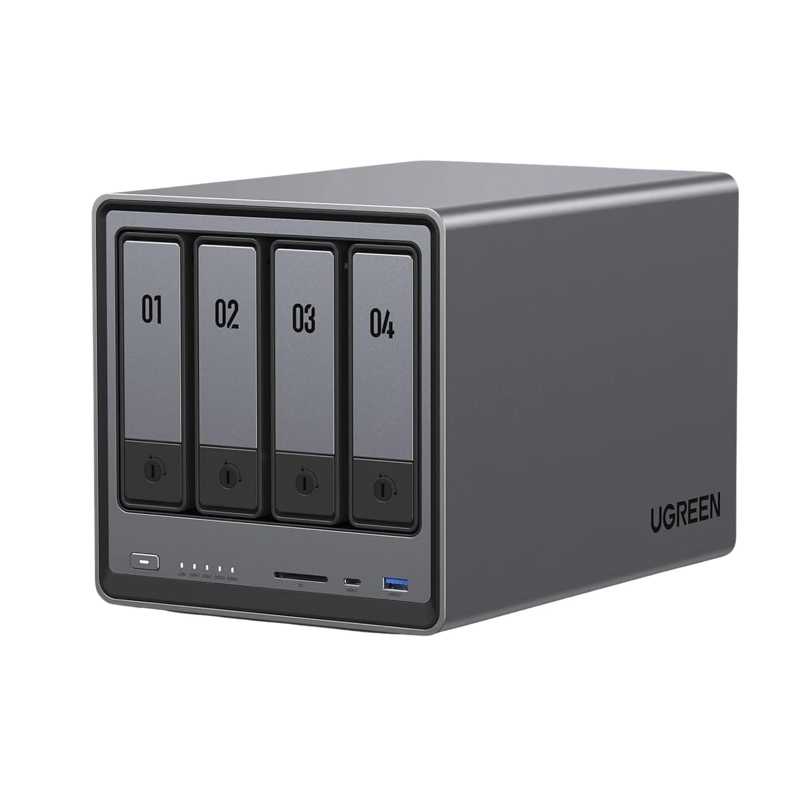 NASync DXP4800 | SO UGOS Pro | Intel N100 12th Gen Intel® Quad Core™ | 4-Bahias (SATA) hasta 96TB | 2* M.2 SSD hasta 16TB| 8GB DDR5 (Exp. a 16GB) | 2.5Gb Dual Ethernet | HDMI 4K | 2* USB2.0 | 1*USB 3.2Gen | 1* USB 3.2Gen2 | 1*USB-C 3.2Gen2 | SD