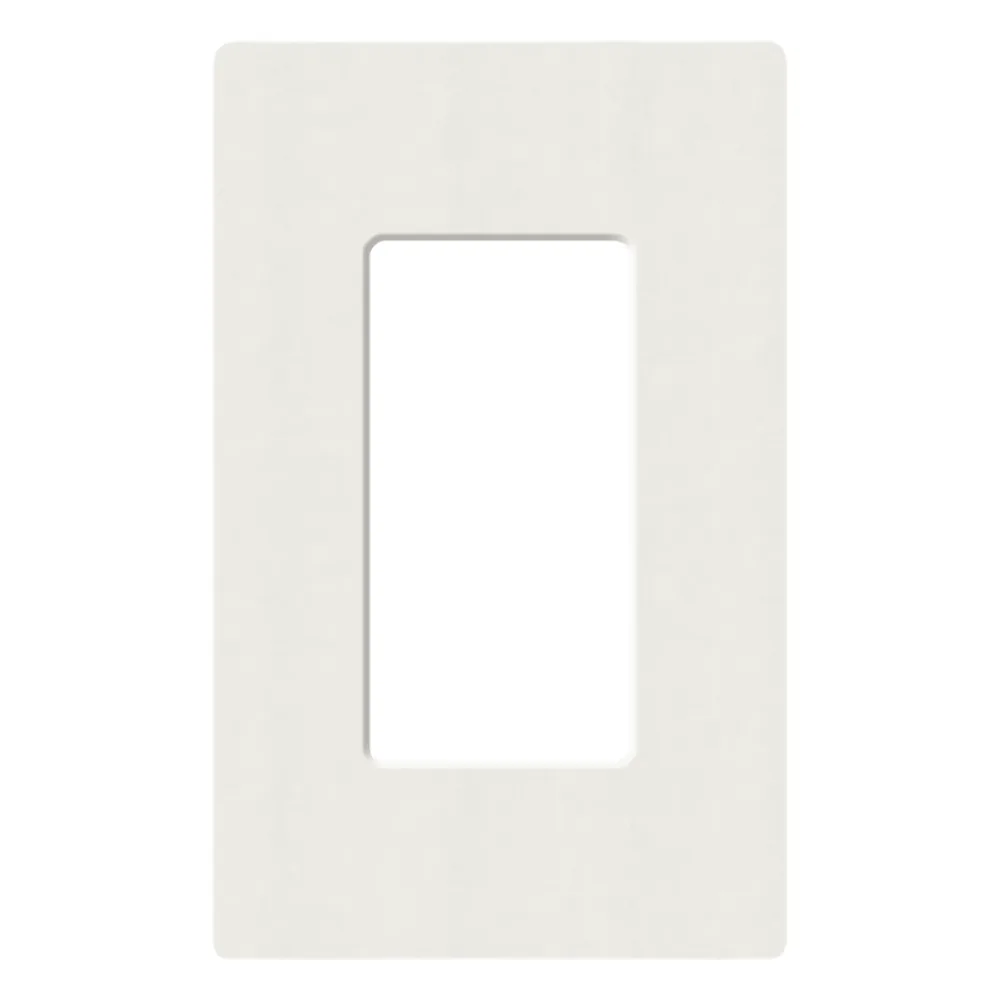 Placa de pared Claro de 1 espacio para dimmers y apagadores Lutron, acabado satín Architectural White