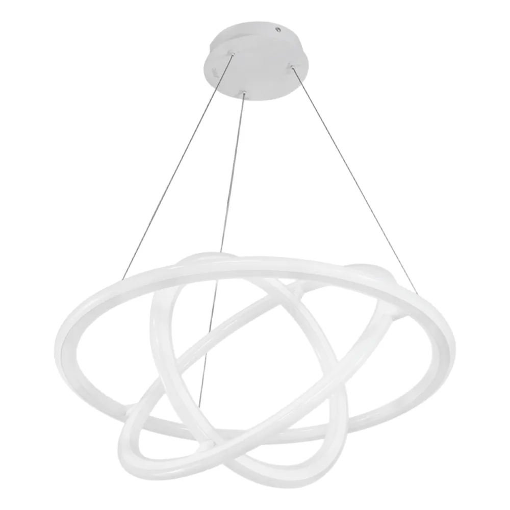 Lámpara De Techo LED 150W / Flujo Luminoso 12 000 Lm / Longitud de Cable Ajustable / Acabado Blanco / IP20 / Luz Blanca 6500K - Neutra 4000K - Cálida 2700K / Vida Útil 50 000 h / Interior