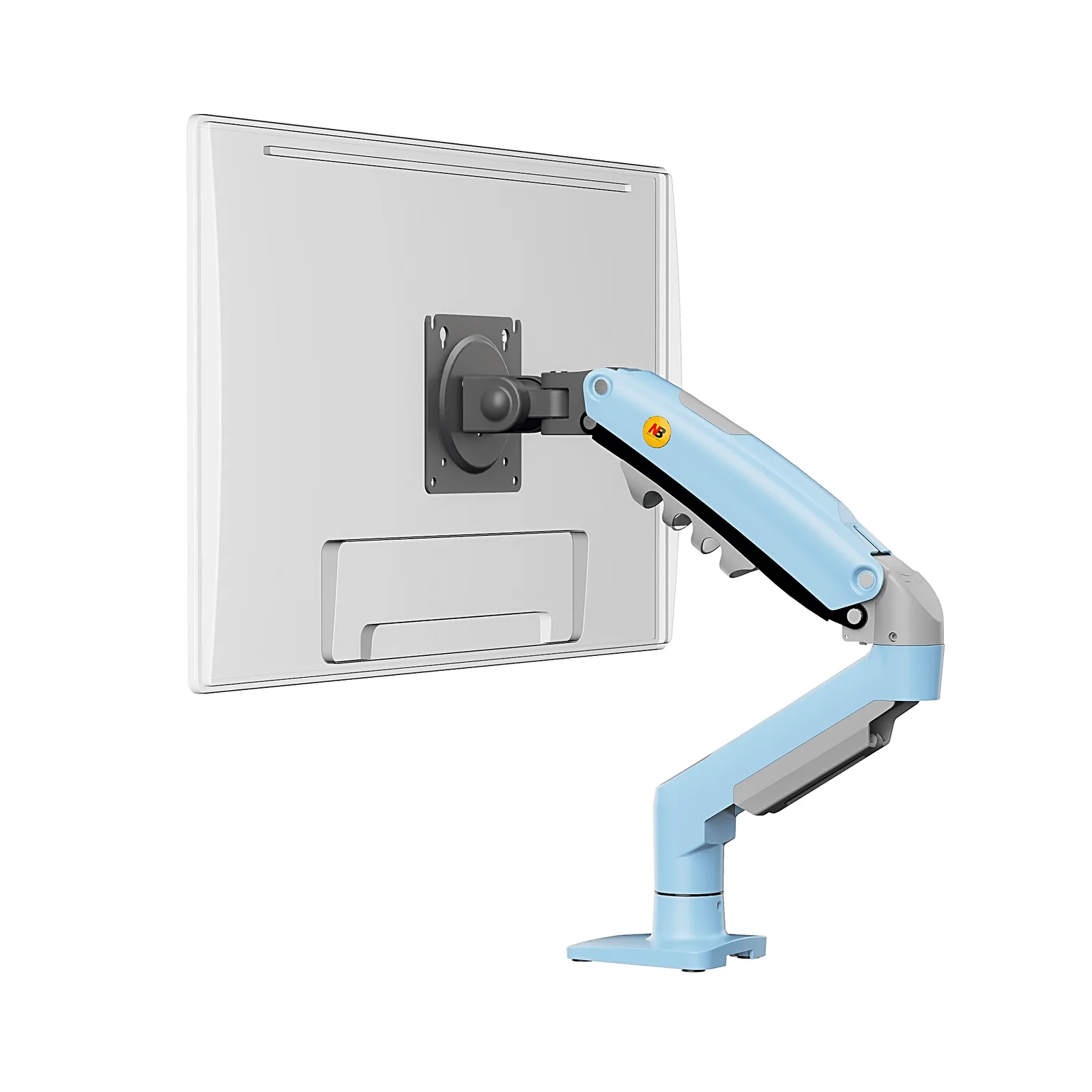 Brazo Ajustable para Monitor Ergonómico / Compatible con Monitores de 17" - 30" / Capacidad de Peso hasta 9 kg / Rotación 360° / Inclinación +85° a -30° / Giro 180° / Ajuste de Resorte de Gas / Color Azul