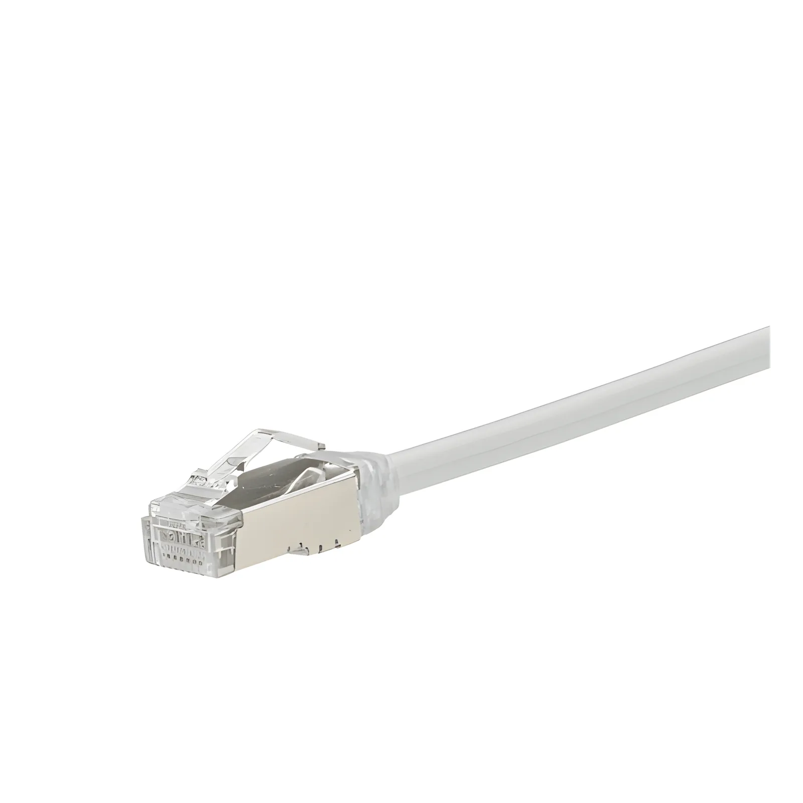 Patch Cord Cat6A, Diametro Reducido 28 AWG, Blindado S/FTP, CM/LS0H, 0.5 Metros (1.64 Pies), Color Blanco