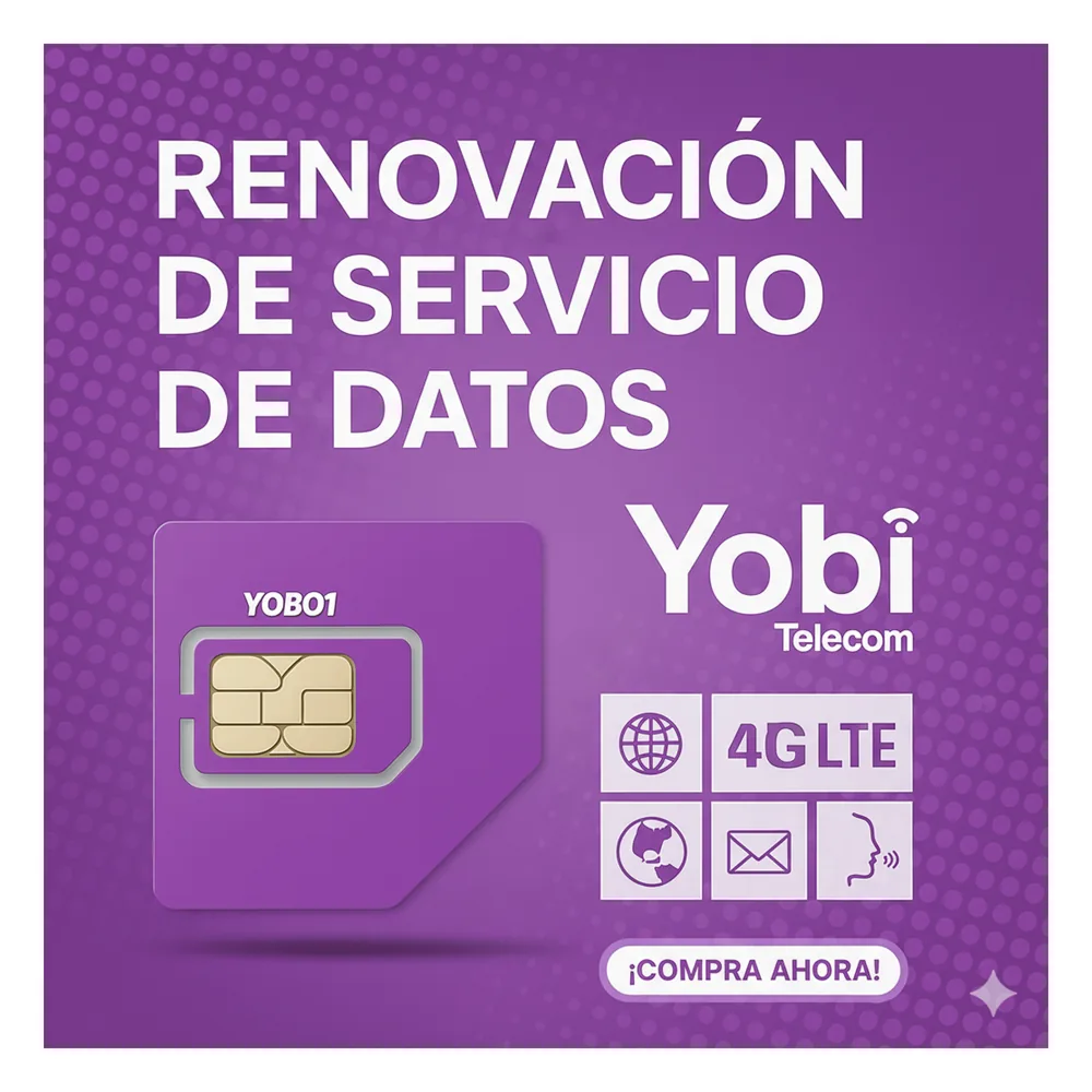 Renovación de plan anual de servicio de 3.5GB para SIM Yobi (No incluye SIM)