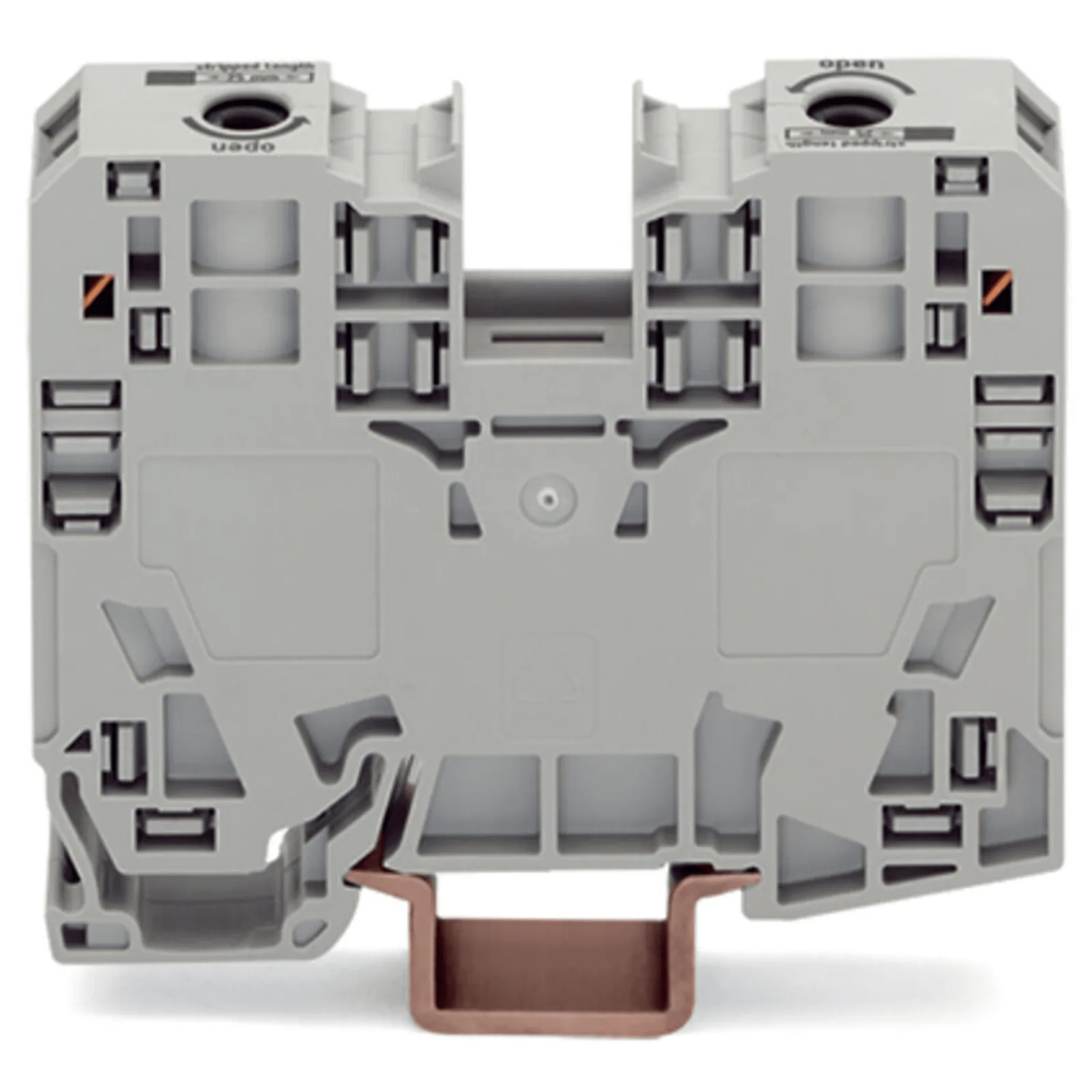 Borna de Paso, 35 mm², POWER CAGE CLAMP, 125 A, 1000 V, Montaje Carril DIN 35x15, Gris, Para Conductores 6-35 mm², Conectores Laterales, Marcaje Lateral