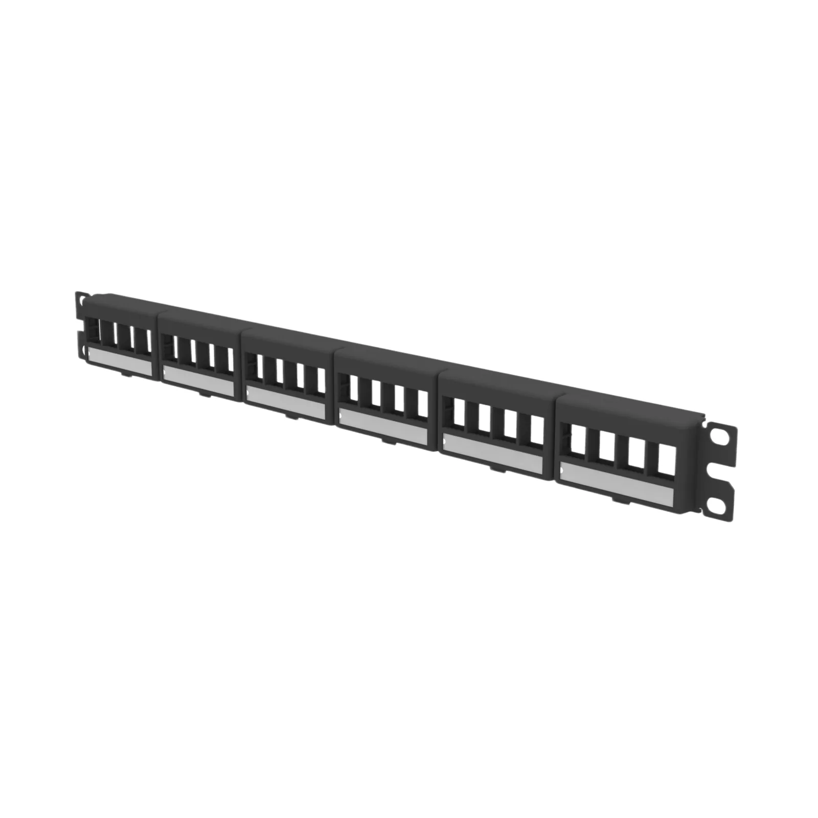 Panel de Parcheo Modular Keystone (Sin Conectores) con Placas de Acceso Frontal, de 24 Puertos, Espacio Para Identificación con Etiqueta Adhesiva, 1UR