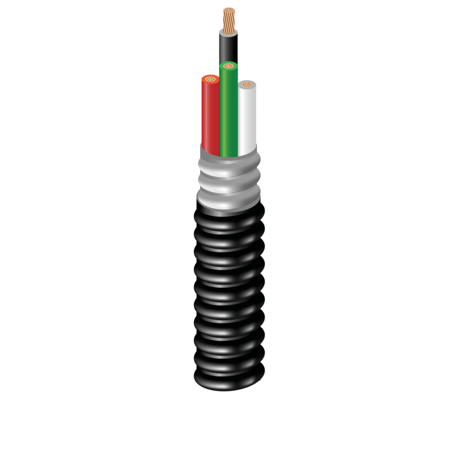 Bobina de Cable de 305 Metros / Para Mini-split / 4 x 14 AWG / Revestimiento Metal Clad / Negro