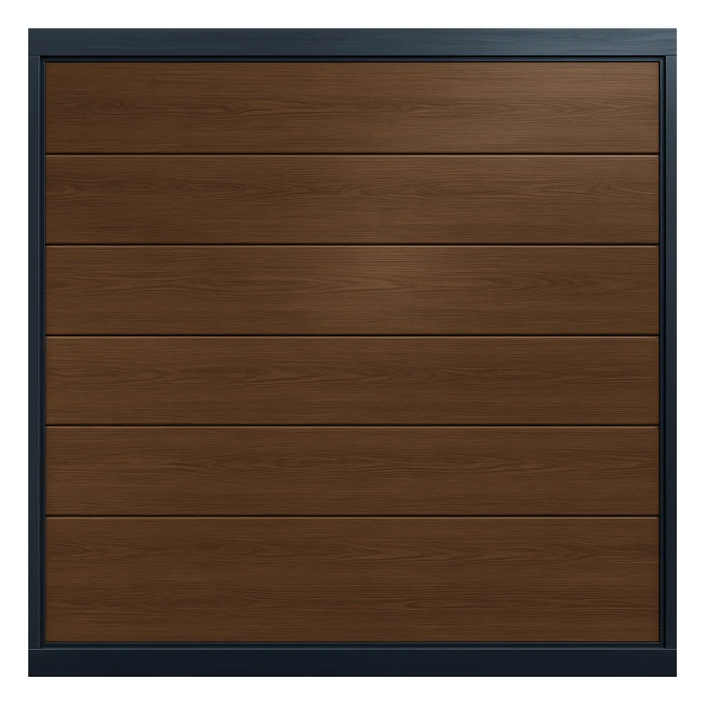 Puerta de Garage de Alta Calidad / Linea Central / Imitacion madera / oscura / 9x7 pies / AISLADA / Estilo Americana.