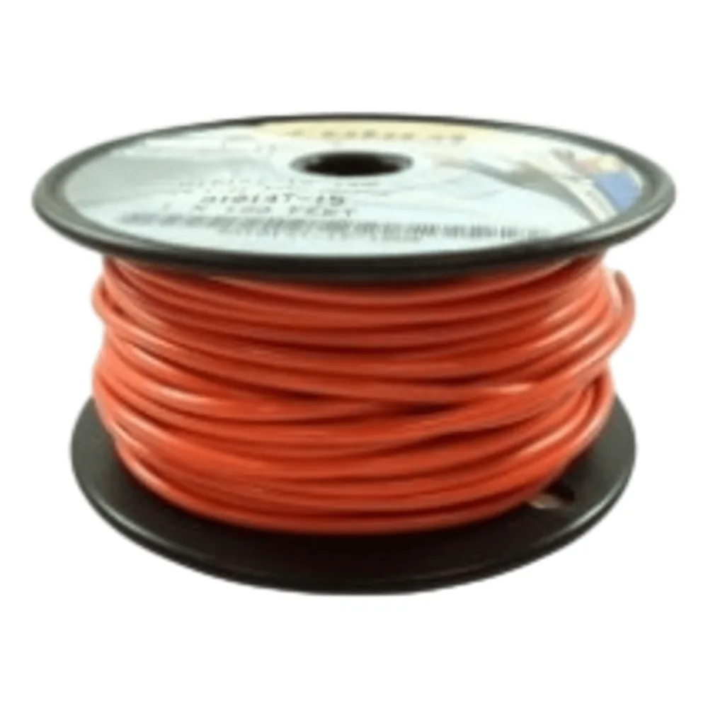 Cable Eléctrico Color Naranja Calibre 14 / Rollo de cable de 100 pies / UL 1015-1230 / Cobre Estañado Clase K / 600 Voltios / 105°C Seco - 75°C Húmedo / Aislante PVC Retardante de Llama VW-1 / Resistente a Humedad, Abrasi&