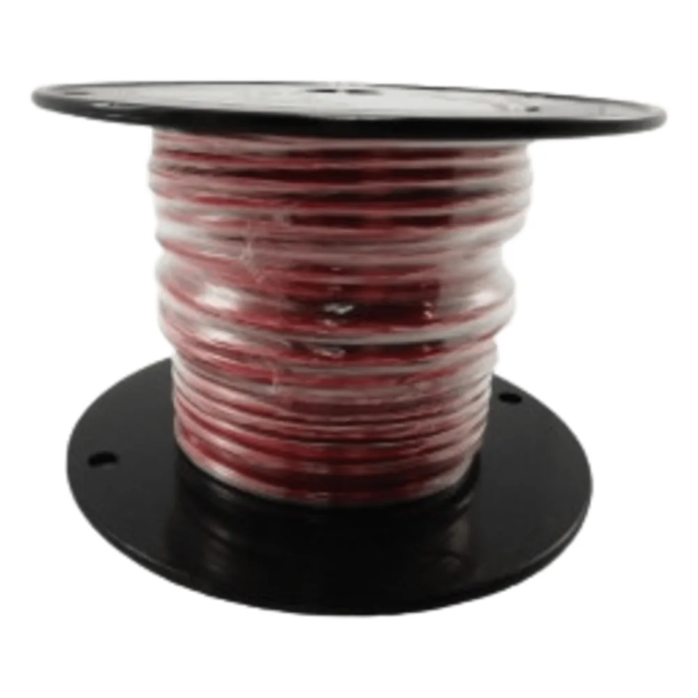 Cable Marino Primario Color Rojo Calibre 10 AWG / 100 Pies / PVC Retardante de Llama Rojo / Cobre Estañado Clase K / 600V / 105°C Seco 75°C Húmedo / Cumple UL 1015 UL 1028 UL 1230 UL 1231