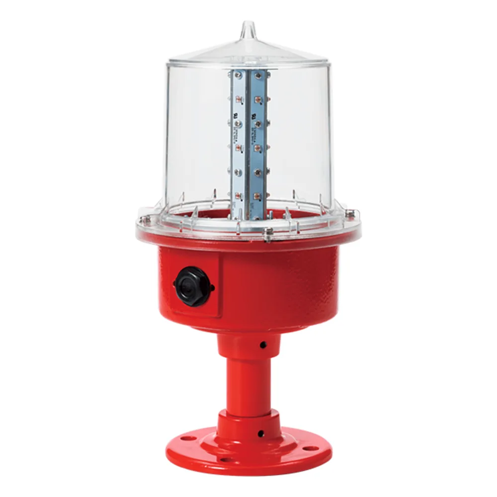 Luz de Obstrucción 24 VCD con Poste, de Aviación LED de Baja Intensidad (Tipo B), Certificación ICAO, Protección IP66 y Alta Durabilidad para Torres y Estructuras