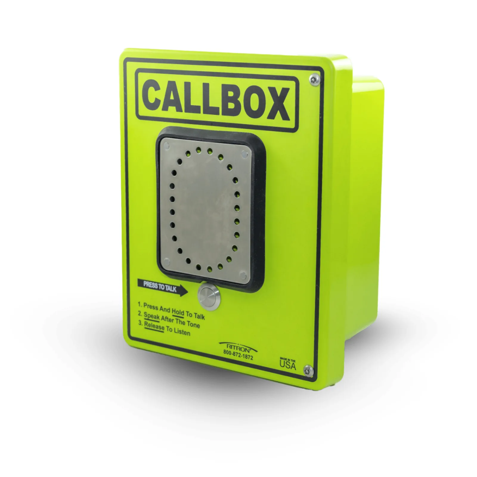 Callbox HD Series / Intercomunicador Bidireccional UHF / 2W Transmisión / IP65 Antivandálico / Fibra de Vidrio / Mensajes de Voz / Relay Control de Acceso / Sensor Input