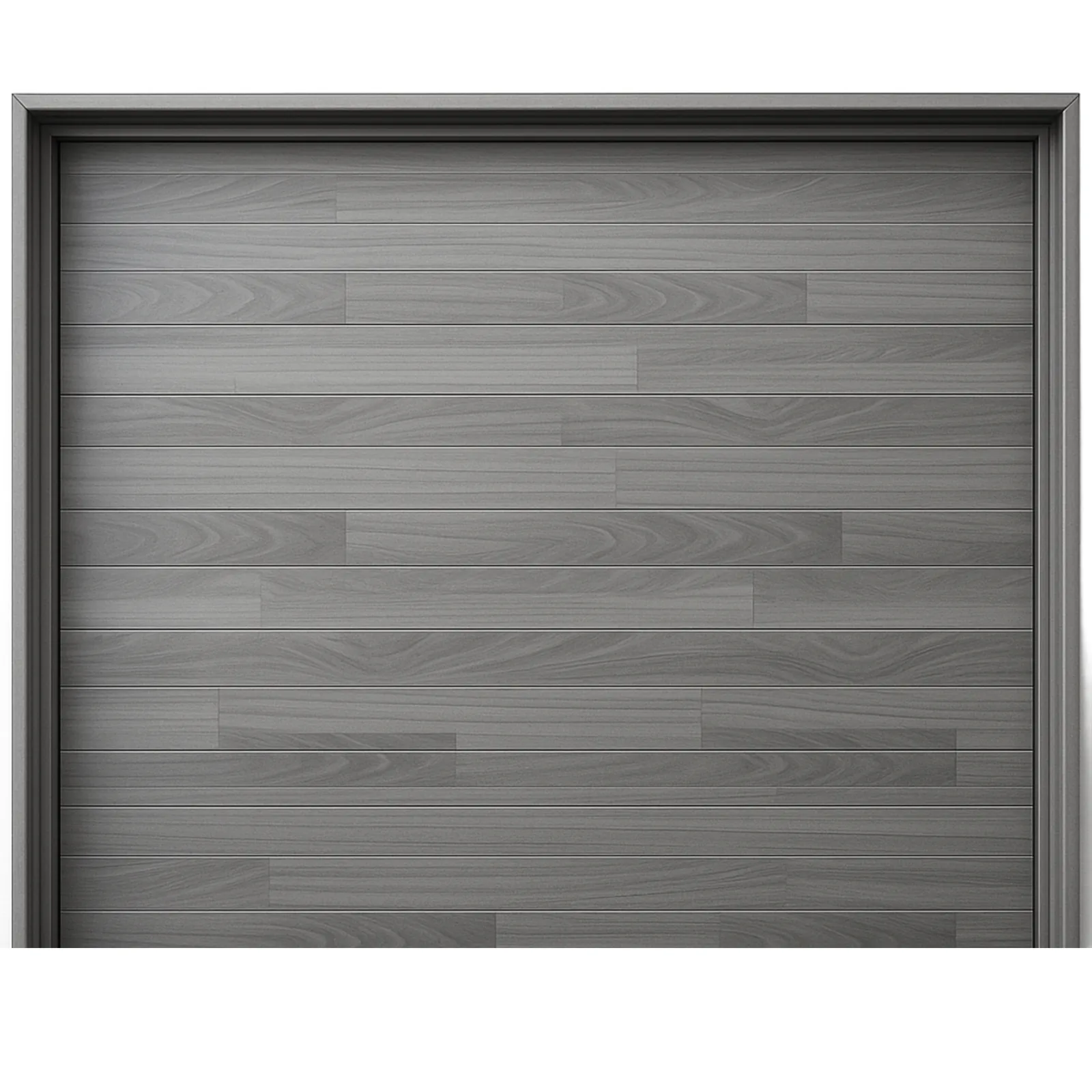 Seccion para puerta de Garage / Acabado laminado PREMIUM / Panel de 18" / Color gris / 8 pies Ancho / Estilo Americana.