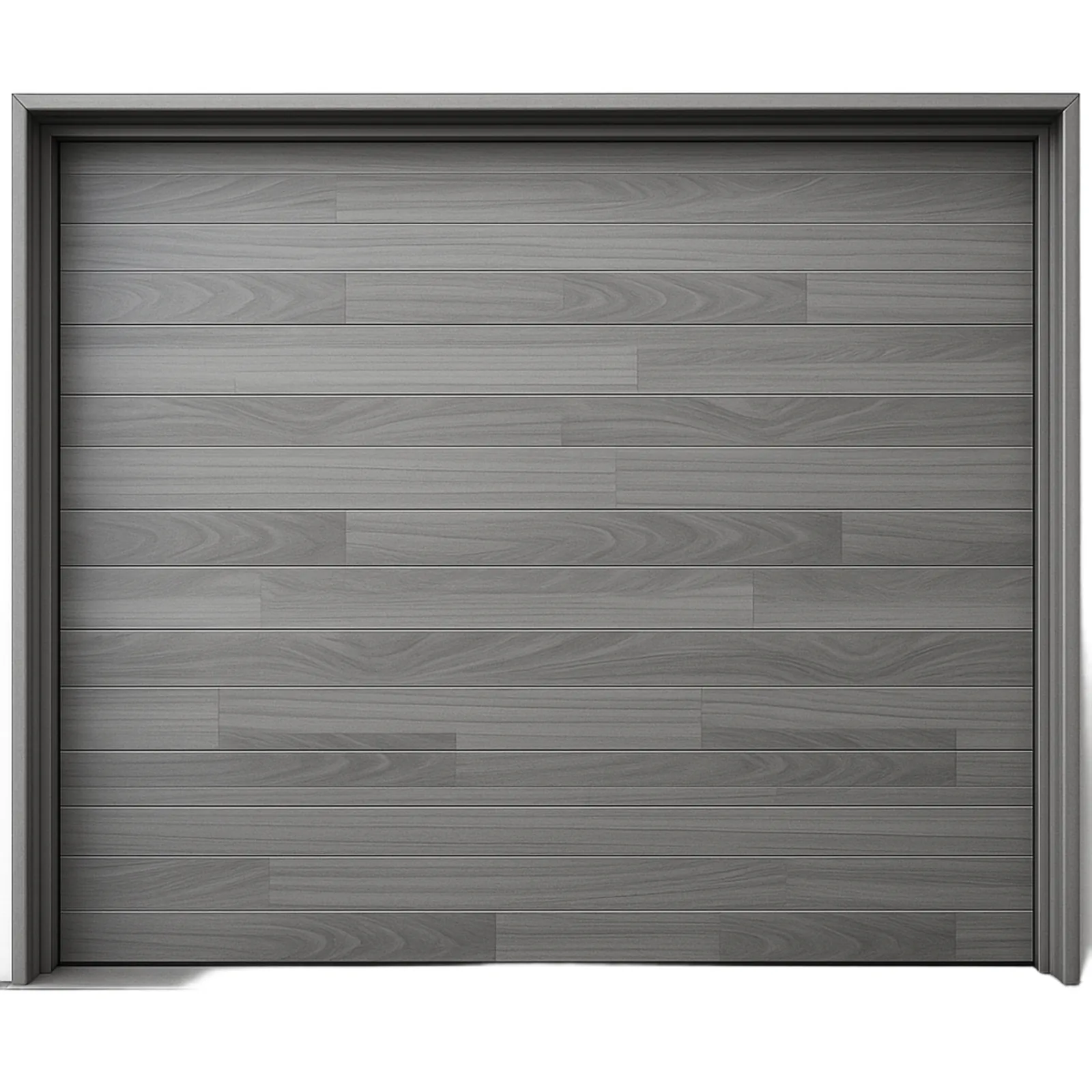 Seccion para puerta de Garage / Acabado laminado PREMIUM / Panel de 21" / Color gris / 9 pies Ancho / Estilo Americana.