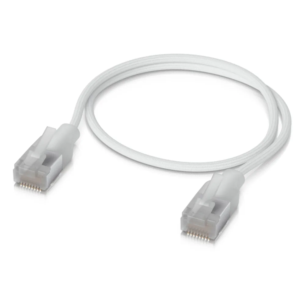 Patchcord UniFi Premium Cat6A de 30 cm (1 Pie), hasta 10G / Soporta hasta PoE+++ / Conector RJ45 Transparente para Mejores Efectos de Luz Etherlighting