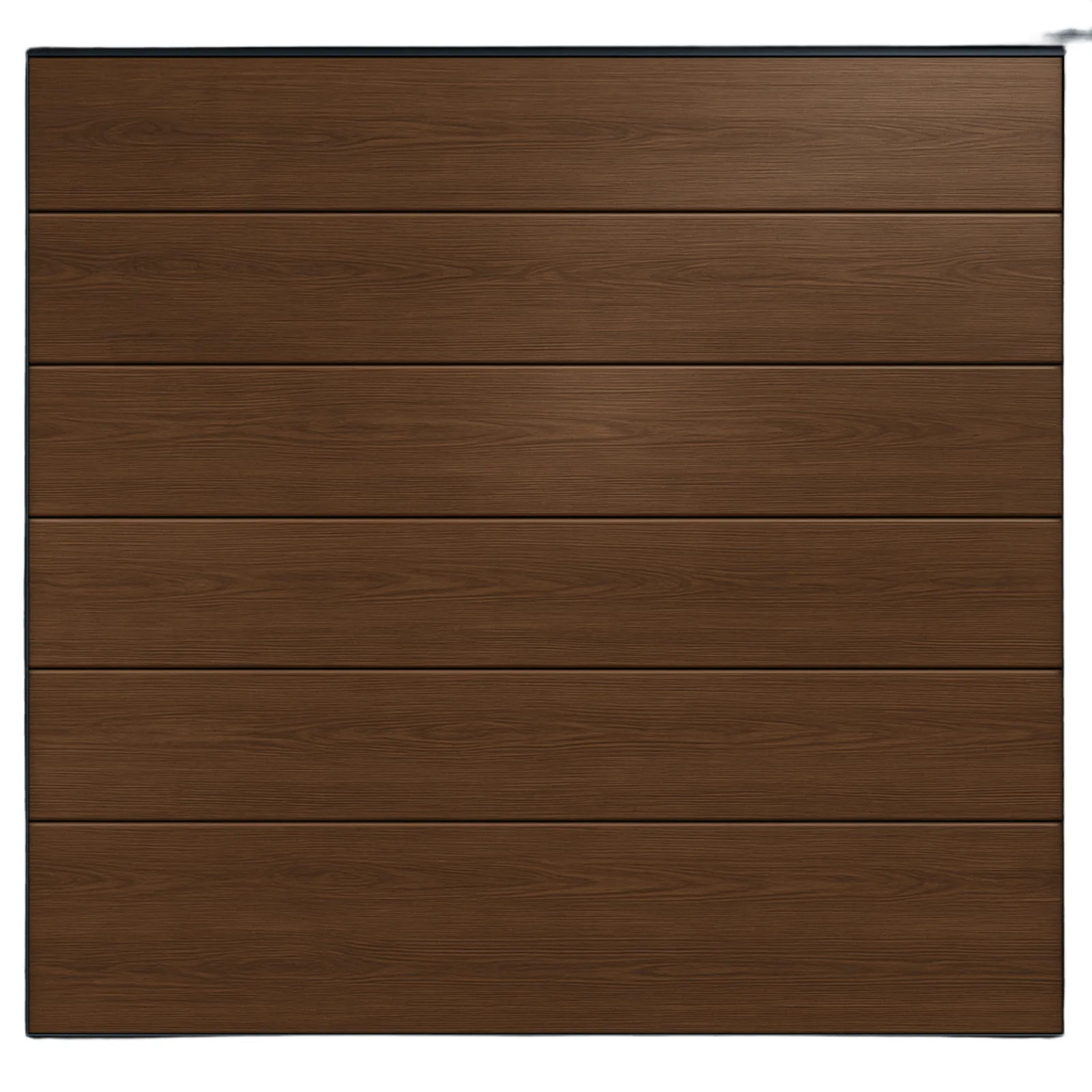Seccion para puerta de Garage / Lisa / Linea Central / Panel de 18" / Color Cafe Oscuro / 14 pies Ancho / Estilo Americana.