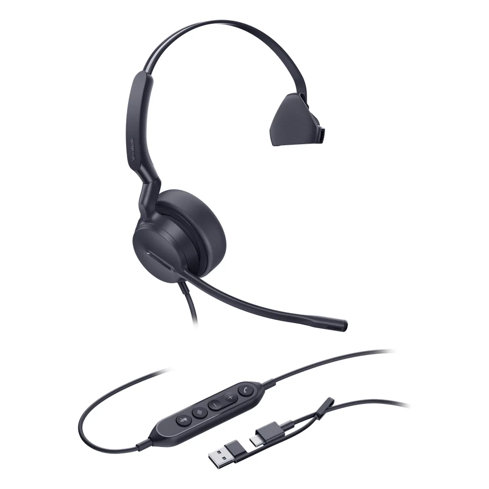 Yealink UH44 Mono, versión Microsoft Teams, cancelación de ruido USB-C/A con indicador de ocupado