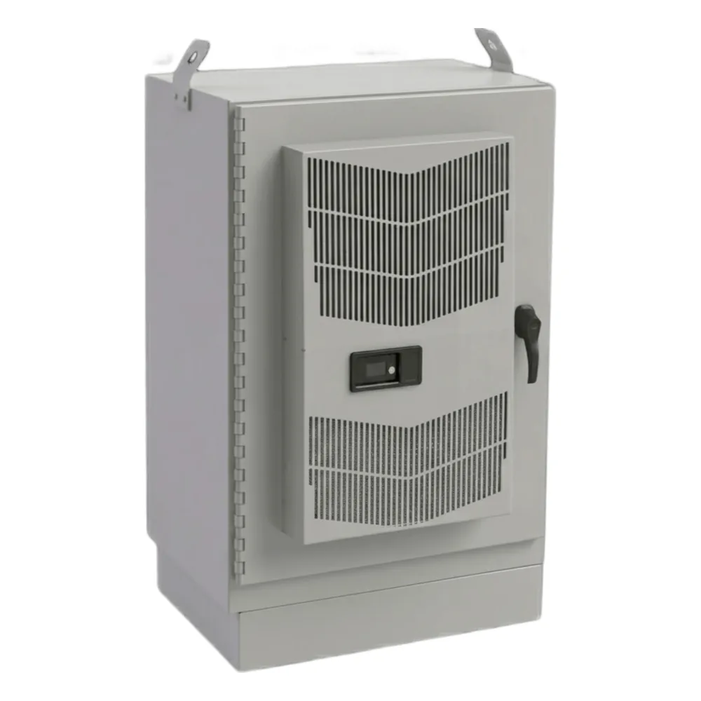 Gabinete para Exterior Tipo 4X Doble Puerta de 22 UR / Aluminio Soldado / 1270 x 762 x 1118 mm / Exterior IP66 / Montaje Almohadilla / Aislamiento Térmico / Aire de Precisión / Gris RAL 7035