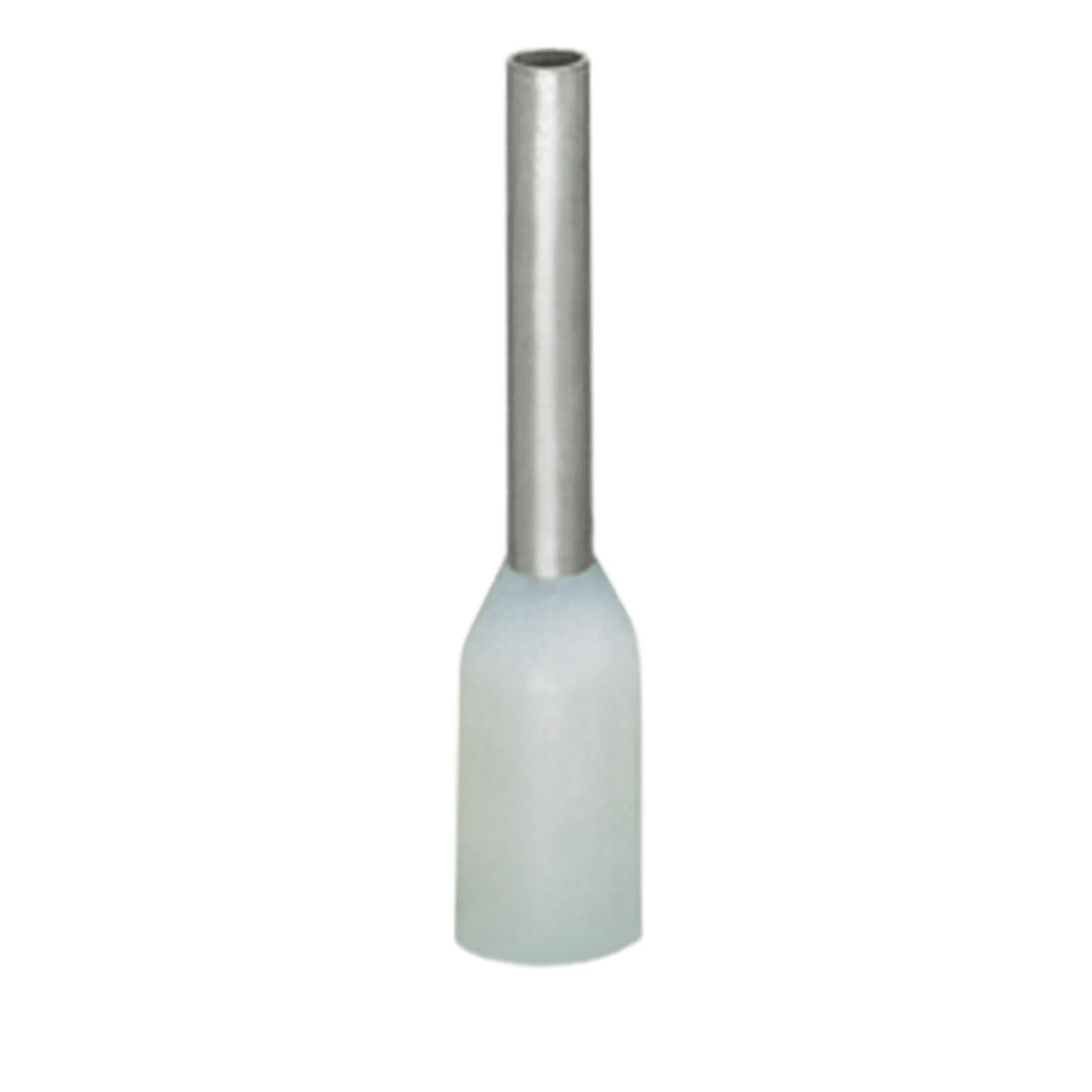 Manguito Terminal / 0.5 mm² (20 AWG) / Camisa Plástica Estándar / Longitud 14 mm (0.55 in) / Cobre Electrolítico Cincado Galvanizado / Blanco / DIN 46228 Parte 4 / Paquete 1000 UDS