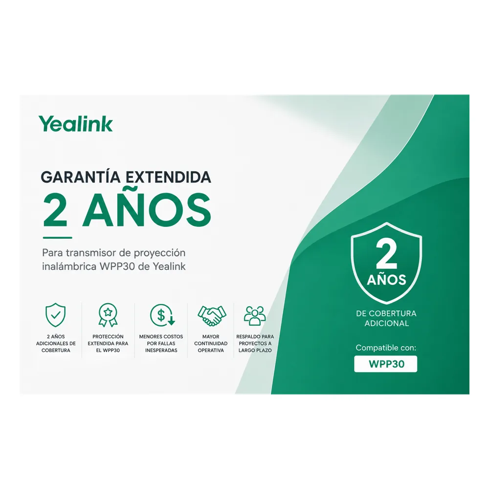 Garantia Extendida de 2 Años para Pod de Proyección Inalambrica WPP30 de Yealink