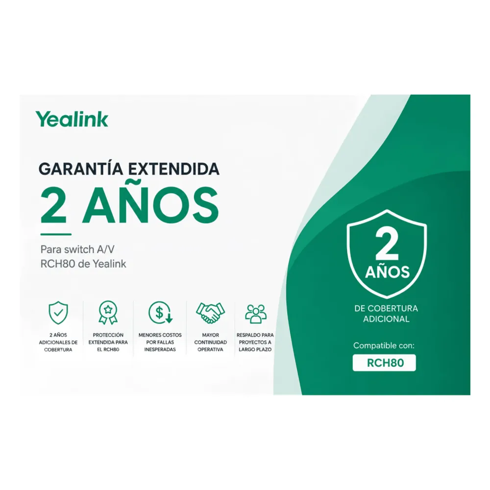 Garantia Extendida de 2 Años para Switch RCH80 de Yealink