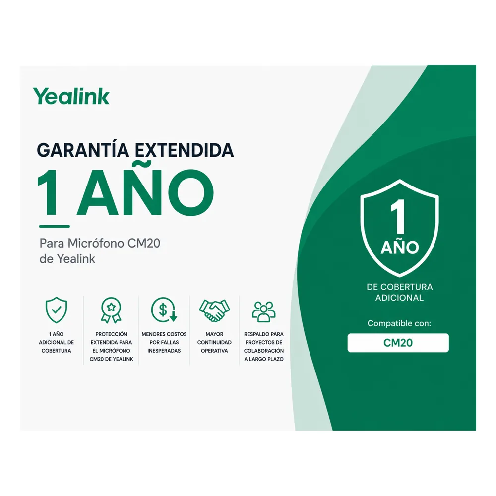 Garantia Extendida de 1 Año para Microfonos CM20 de Yealink