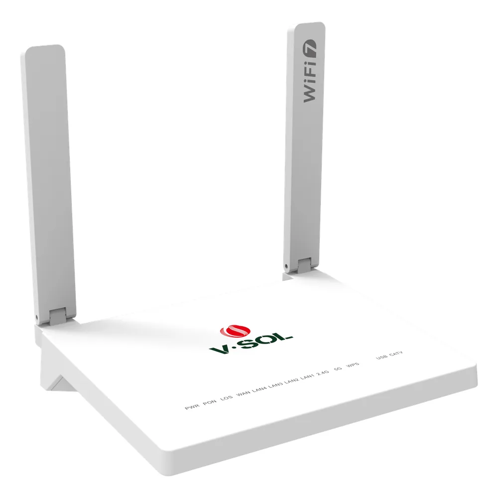 ONU GPON/EPON con Wi-Fi 7 / Puerto CATV / 1 Puerto 2.5 Gigabits/ 3 Puertos Gigabit / Puerto PON SC/UPC, Hasta 3600 Mbps