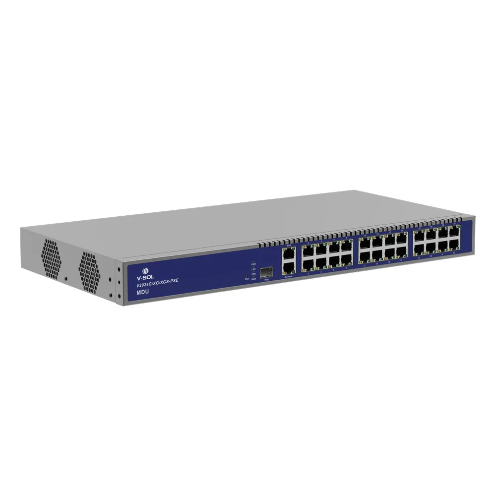 MDU Triple-mode PON (GPON/XGPON/XGSPON) / 24 Puertos PoE 802.3at Gigabit / 1 Puerto PON