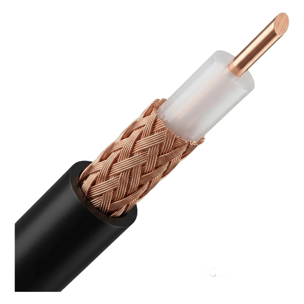 Cable Coaxial RG58/U | Bobina de 500 metros | Conductor Cobre 20 AWG | Malla 95% | Impedancia 53 &Omega; | Atenuación 55.9 dB/100m @ 1000 MHz | Certificación UL & ETL