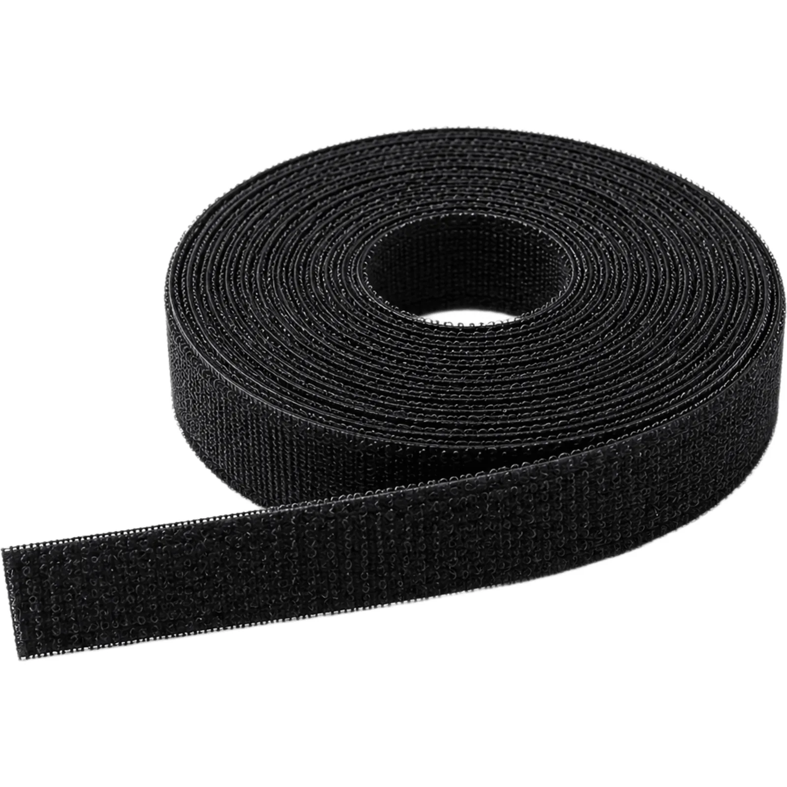 Rollo de Cinta de Contacto Continua para Organización de Cables / Reutilizable, Ajustable y Autoadherente / Color Negro / 16 mm × 25 m