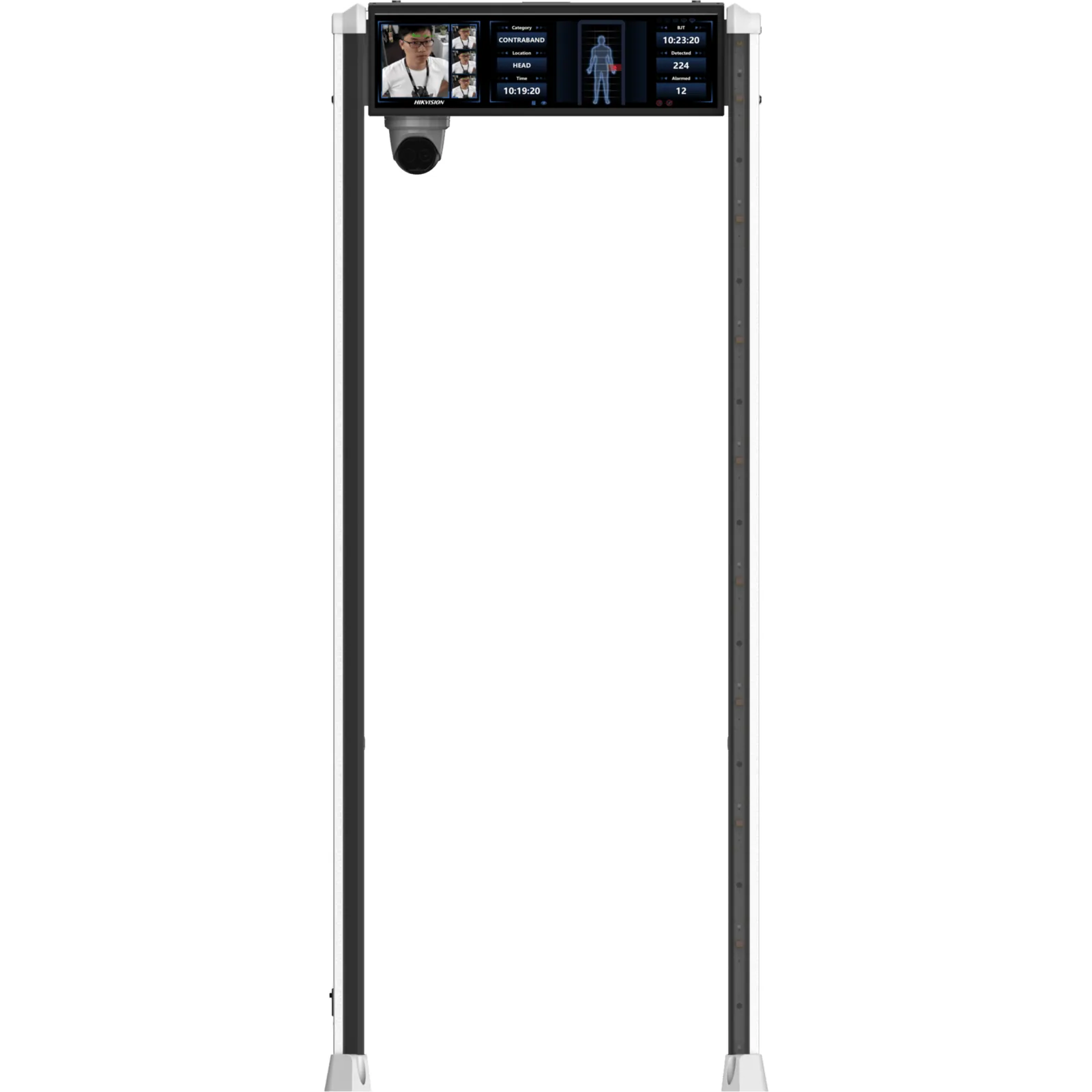 Arco Detector de Metales Walk-Through / 24 Zonas de Detección / Pantalla Táctil LCD 10" / Pantalla de Información 29" / Sensibilidad Ajustable 100 Niveles / Detección de Clip de Papel o 5g Oro/Plata / Conectividad Eth