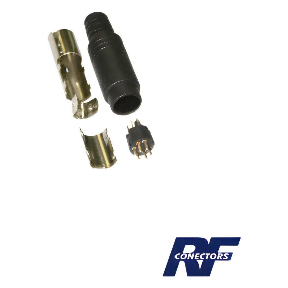 Adaptador de conector Mini DIN Macho a conector 6 Ps. negro.