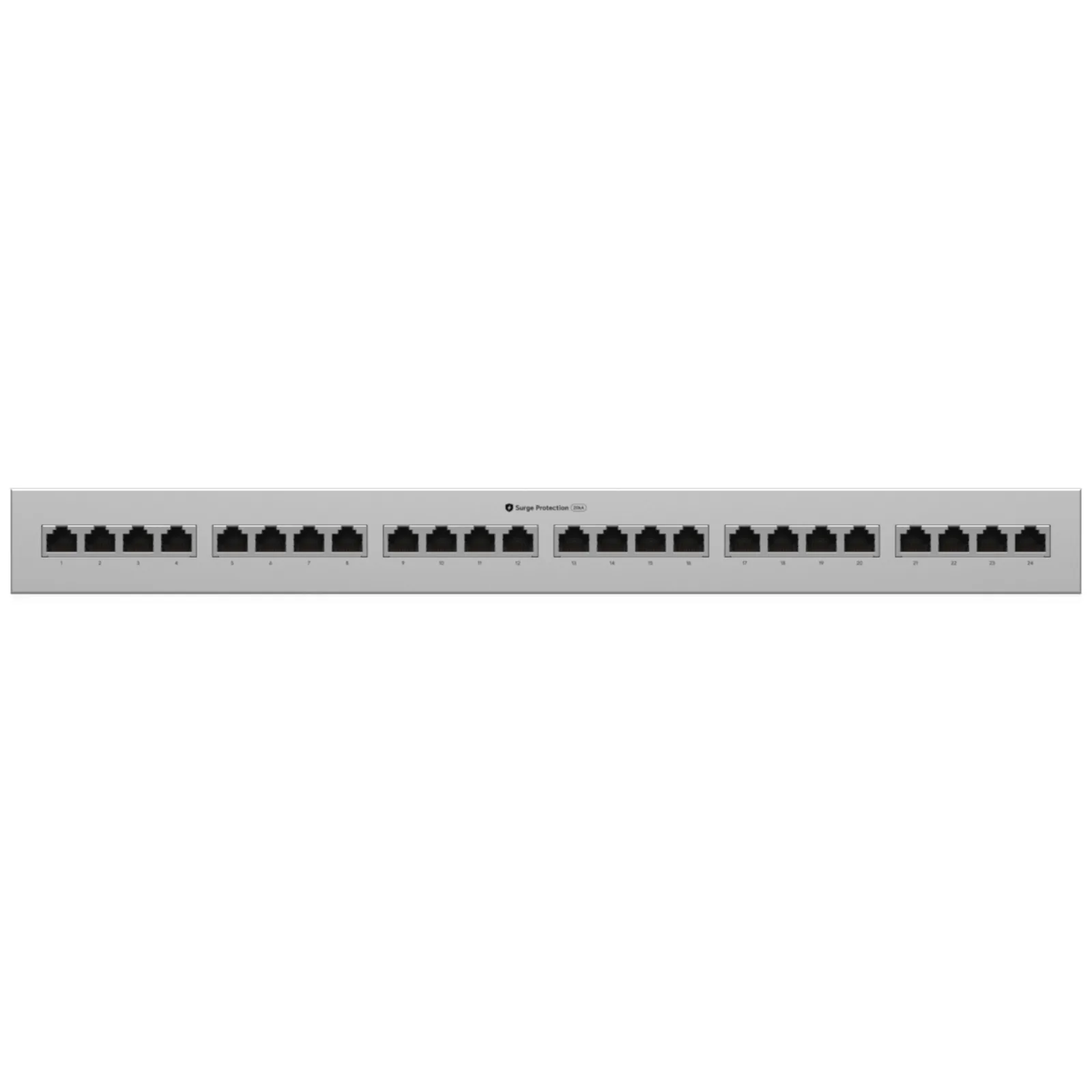 Panel de Protección Ethernet de 24 Puertos UniFi UACC-ETH-SP-Panel-24, 10 GbE con Sopoete PoE+++, 20 kA Rack 1U