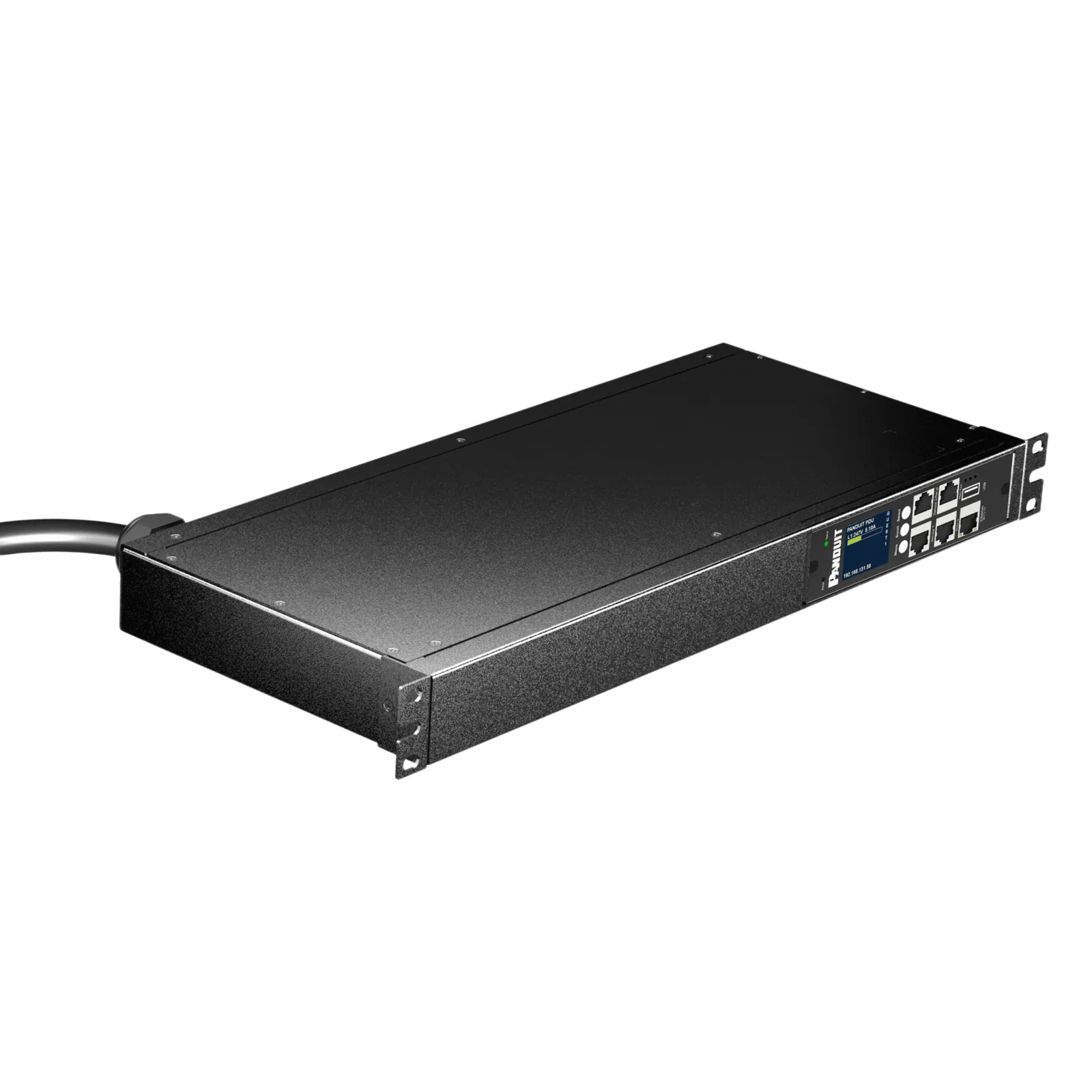 PDU ES2P Monitoreable (MI) para Distribución de Energía, Enchufe de Entrada NEMA 5-15P, Con 8 Salidas 5-20R, Horizontal 19in, 120 Vca, 15 Amp, 1UR