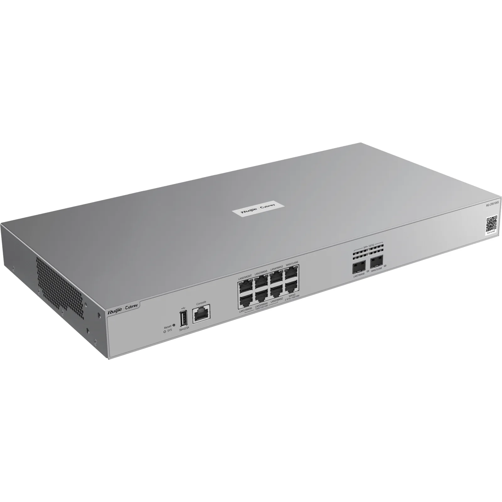 Router Cloud-Managed / 5 Gbps Throughput / 250,000 Sesiones Concurrentes / 6 Puertos GE + 2 Puertos 2.5G + 2 Puertos 10GE SFP+ / SD-WAN / Anti-DoS/DDoS por Hardware / Gestión Cloud y App Móvil / Línea Cybrey