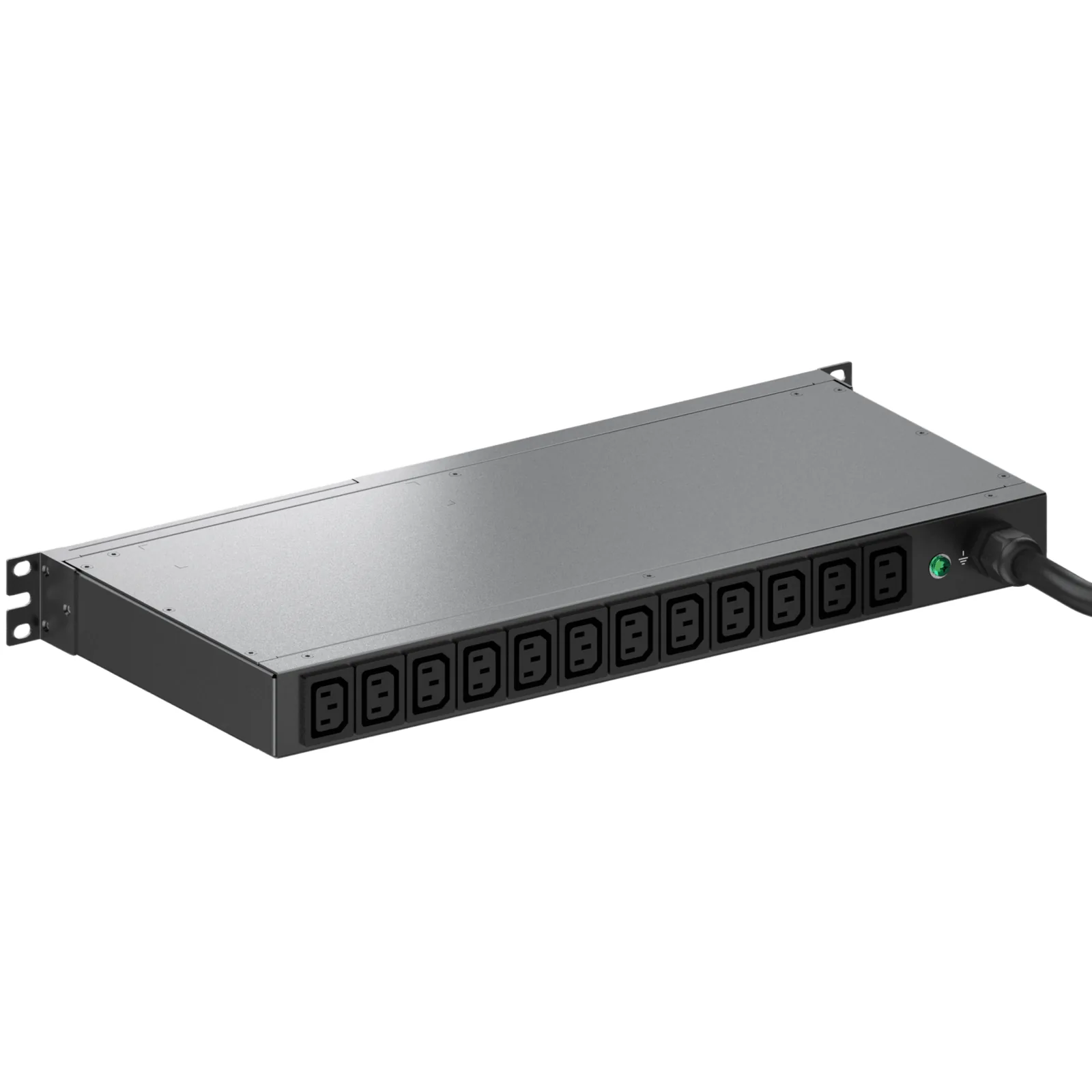 PDU ES2P Monitoreable (MI) para Distribución de Energía, Enchufe de Entrada NEMA L6-20P, Con 12 Salidas C13, Horizontal 19in, 120 Vca, 20 Amp, 1 UR
