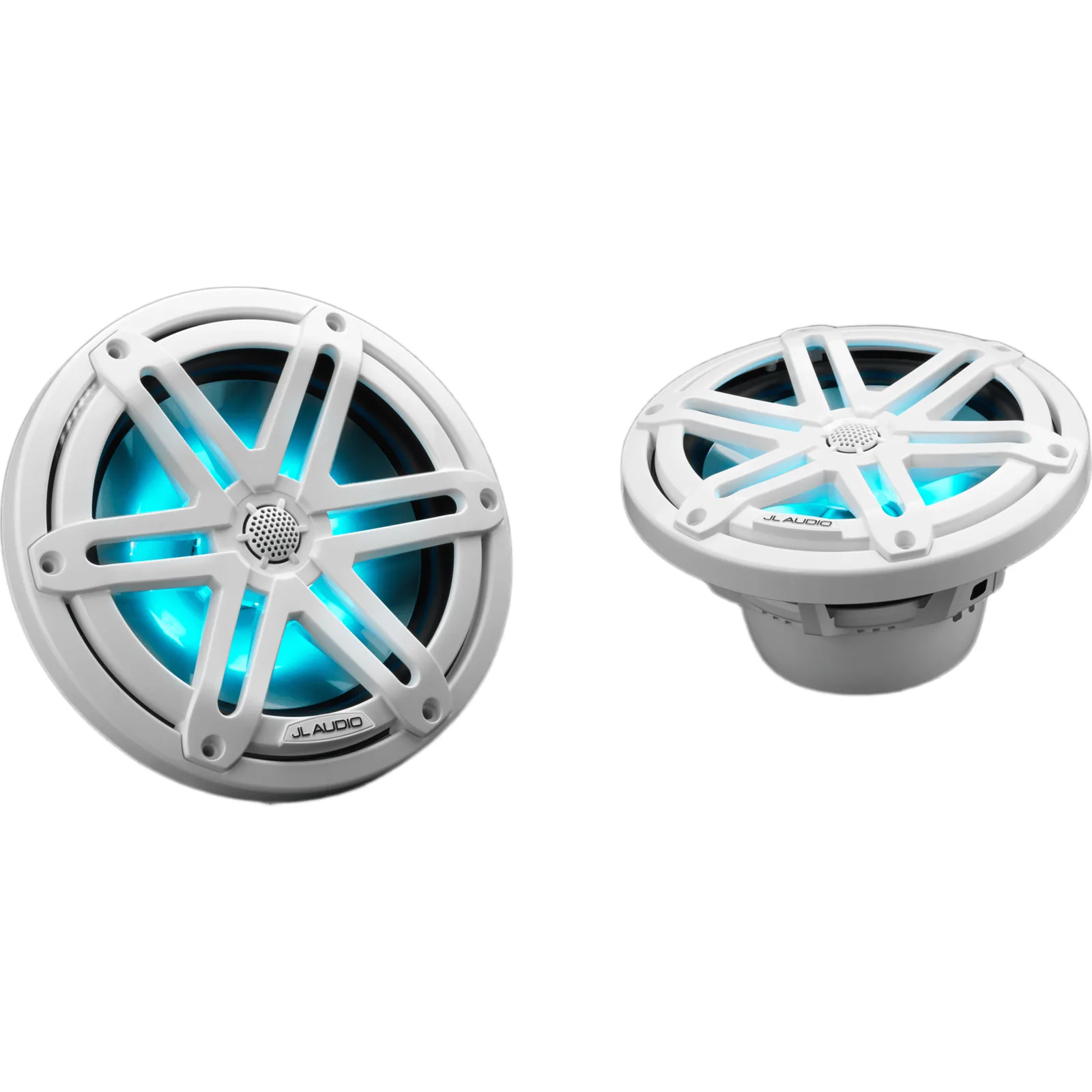Bocinas Náuticas / 7.7" / Coaxial / 70 W RMS / LED RGB / Rejilla Deportiva Blanca / 4 &Omega; / Respuesta 45 Hz-25 kHz / Polipropileno Relleno de Mica / Tweeter de Cúpula de Seda
