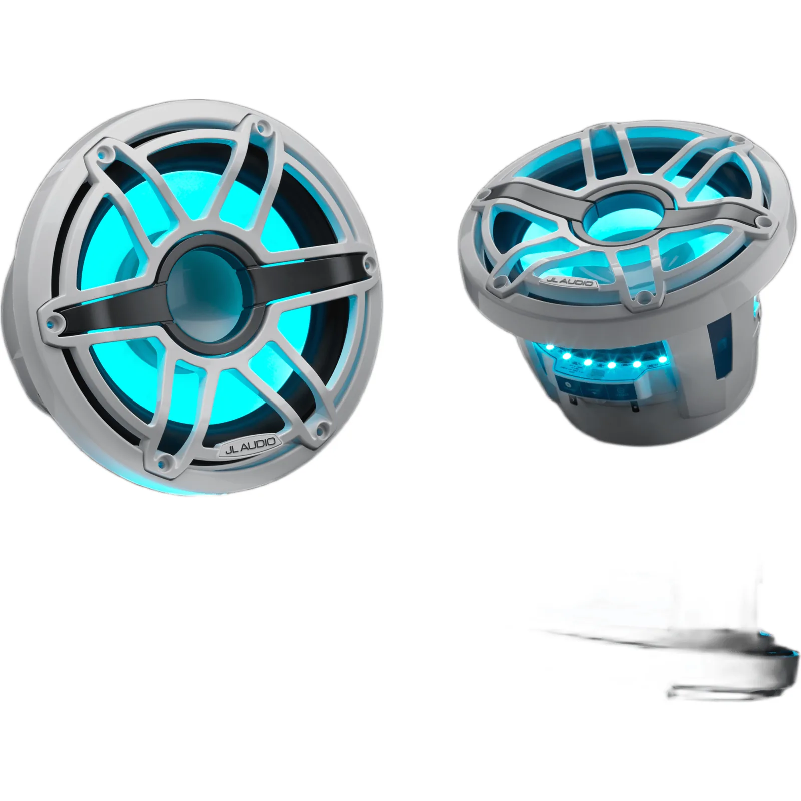 Subwoofer Náutico 8" / 200 W RMS / 4 &Omega; / LED Transflective™ / Rejilla Deportiva Blanca / Deflector Infinito o Caja Cerrada / Marino