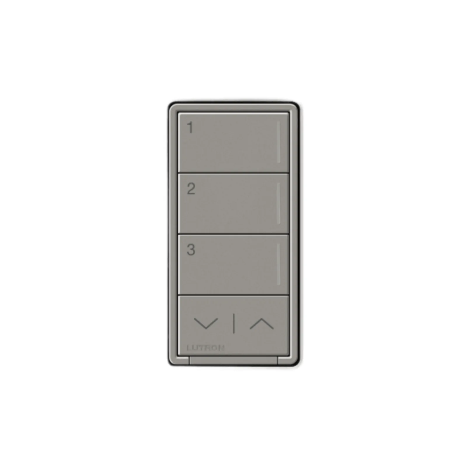 Botonera de pared Sunnata con 3 botones de escena y barra subir/bajar, retroiluminada, acabado Midnight, RadioRA 3