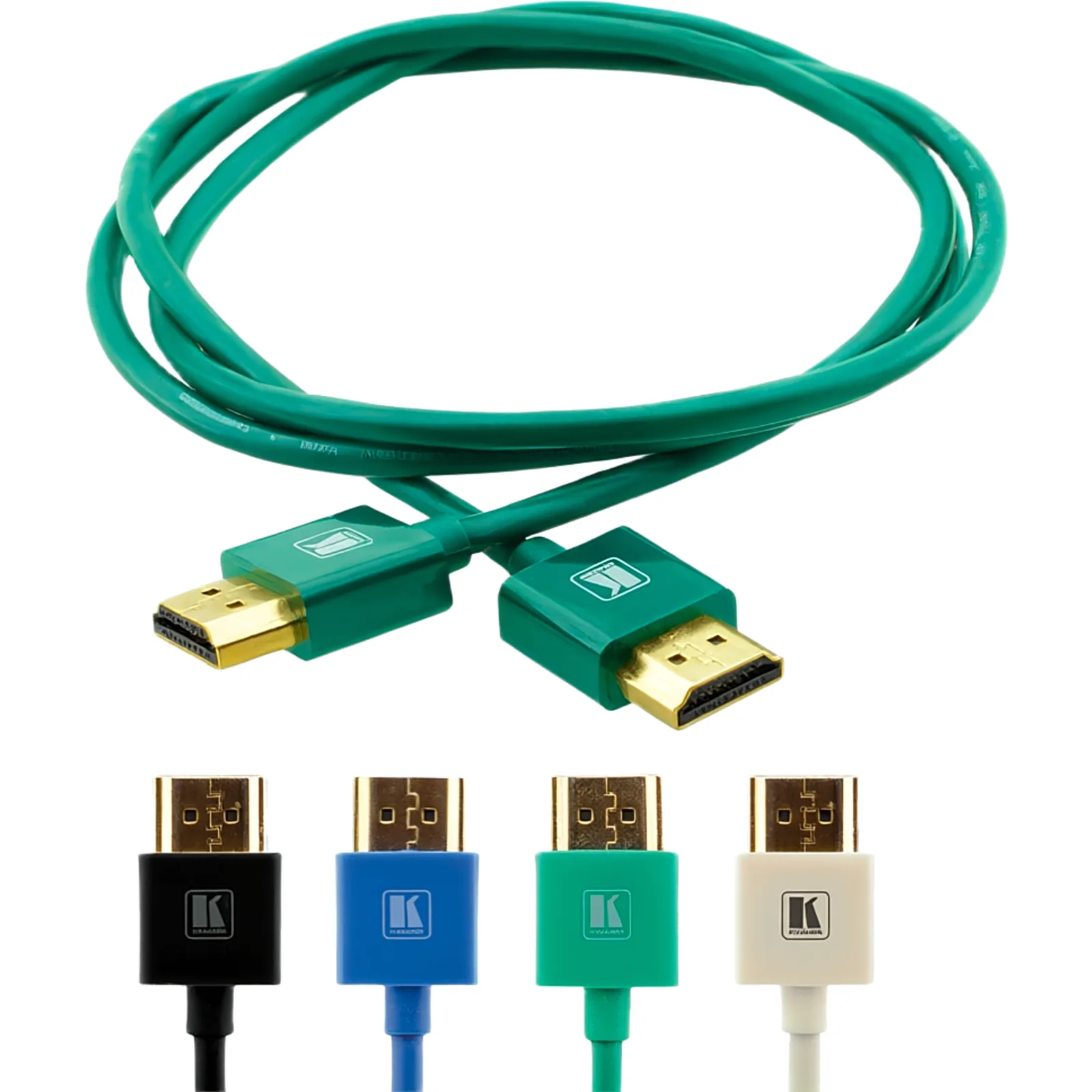 Cable HDMI Ultra Delgado Alta Velocidad con Ethernet | 4K@60Hz (4:2:0) | 18Gbps | Conector HDMI Delgado 16 mm (0.63 in) | Radio de Curvatura 36 mm (1.42 in) | Triple Blindaje | Conectores Chapados en Oro 24K | 3 mts | Verde