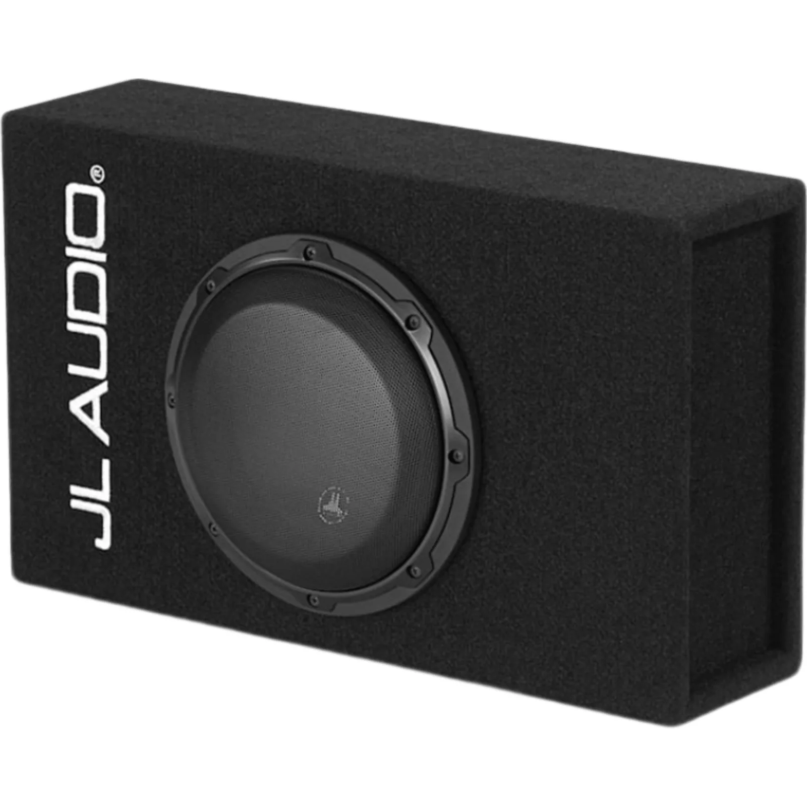 Subwoofer Amplificado para Coche / 8″ (20.3 cm) / Amplificador Integrado 250 W RMS / Impedancia 0.4 &Omega; o 0.2 &Omega; / Carcasa con Puertos / Rejillas Incluidas / JL Audio MicroSub+ W3v3