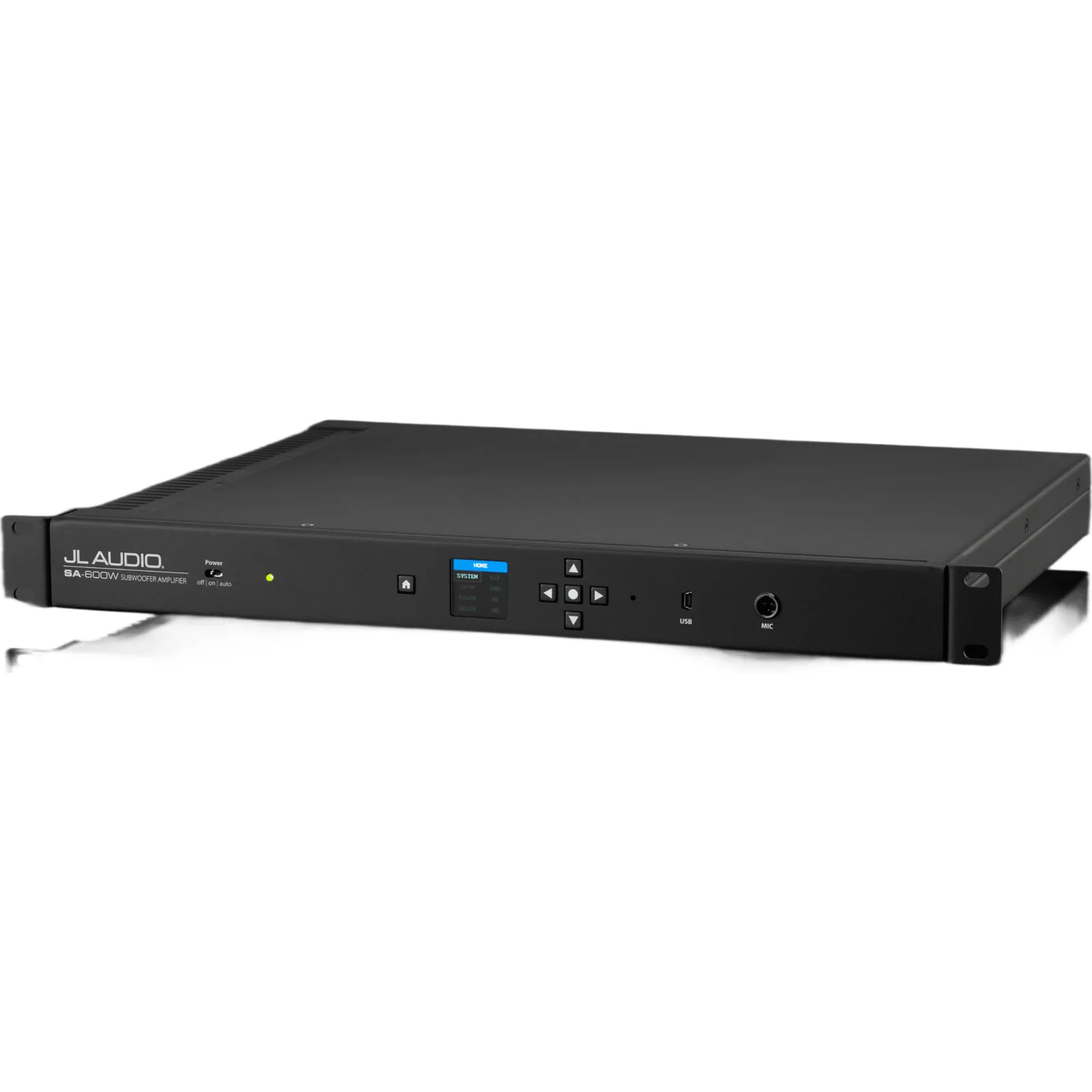 Amplificador para Subwoofer / 600 W RMS x 1 a 3 &Omega; / Modos de Energía Desactivado-Activado-Automático / Entradas RCA Desequilibradas y Alto Nivel / Filtro Paso Bajo 30-130.1 Hz / Pendientes 12-24 dB/octava / Retraso de Fase 0-25 ms / Aj
