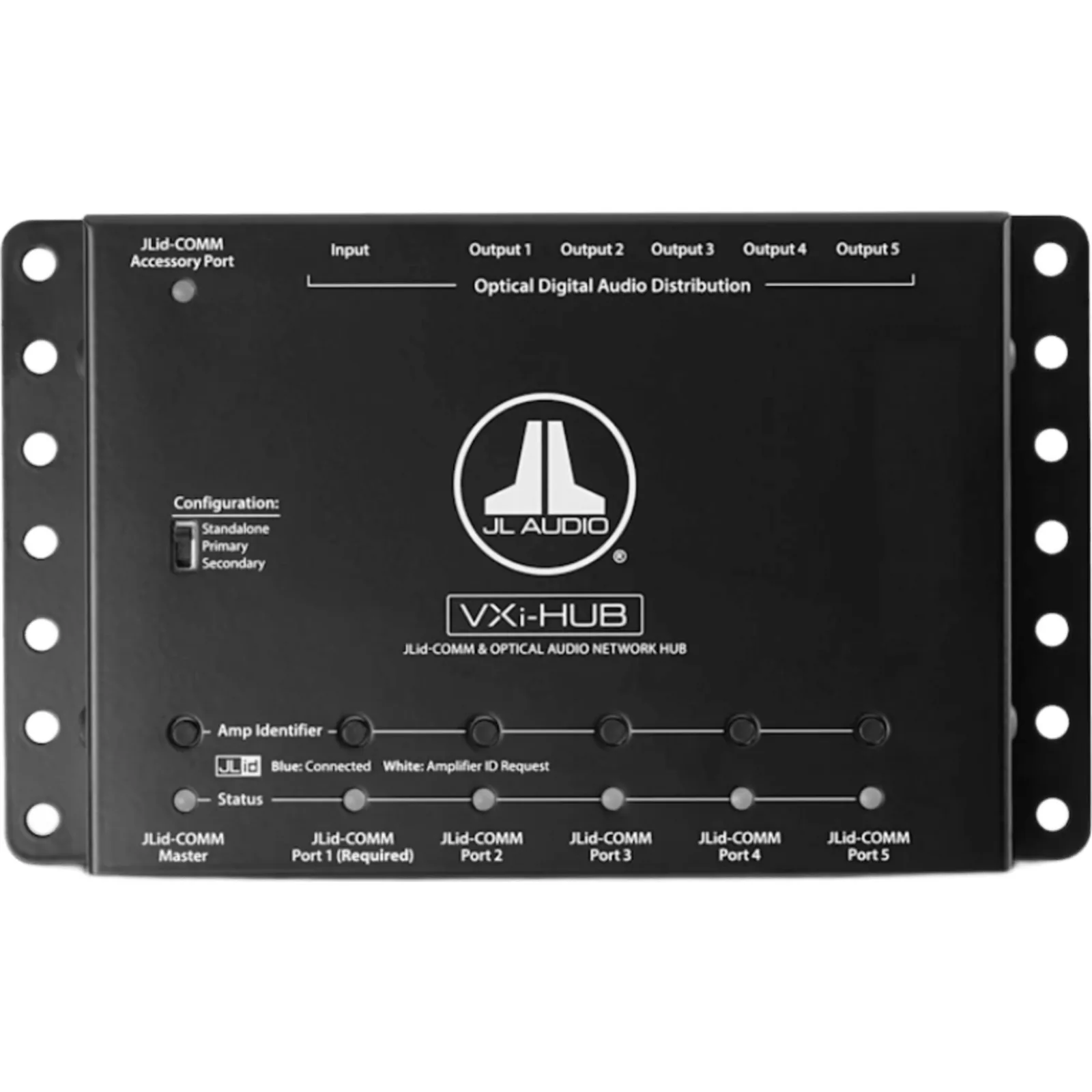 Concentrador de Red de Audio Óptico / Comunicaciones JLid / Para Amplificadores VXi / Entrada Óptica Digital SPDIF / 5 VDC / Dimensiones 165 x 98 x 26 mm (6.50 x 3.86 x 1.05 in) / Garantía 2 Años