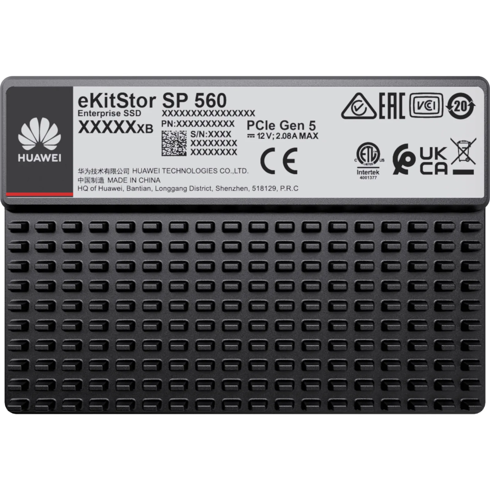 Unidad de Estado Sólido (SSD Huawei eKitStor SP 560) Empresarial de 7.68 TB / NVM2 2.0 / U.2 de 2.5'' / PCle 5.0 / 14,800 MB/s Lectura / 11,000 MB/s Escritura / Almacenamiento empresarial y big data