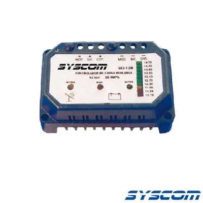 Controlador de Carga y Descarga para Sistemas Solares 20 A, 24 Vcc.