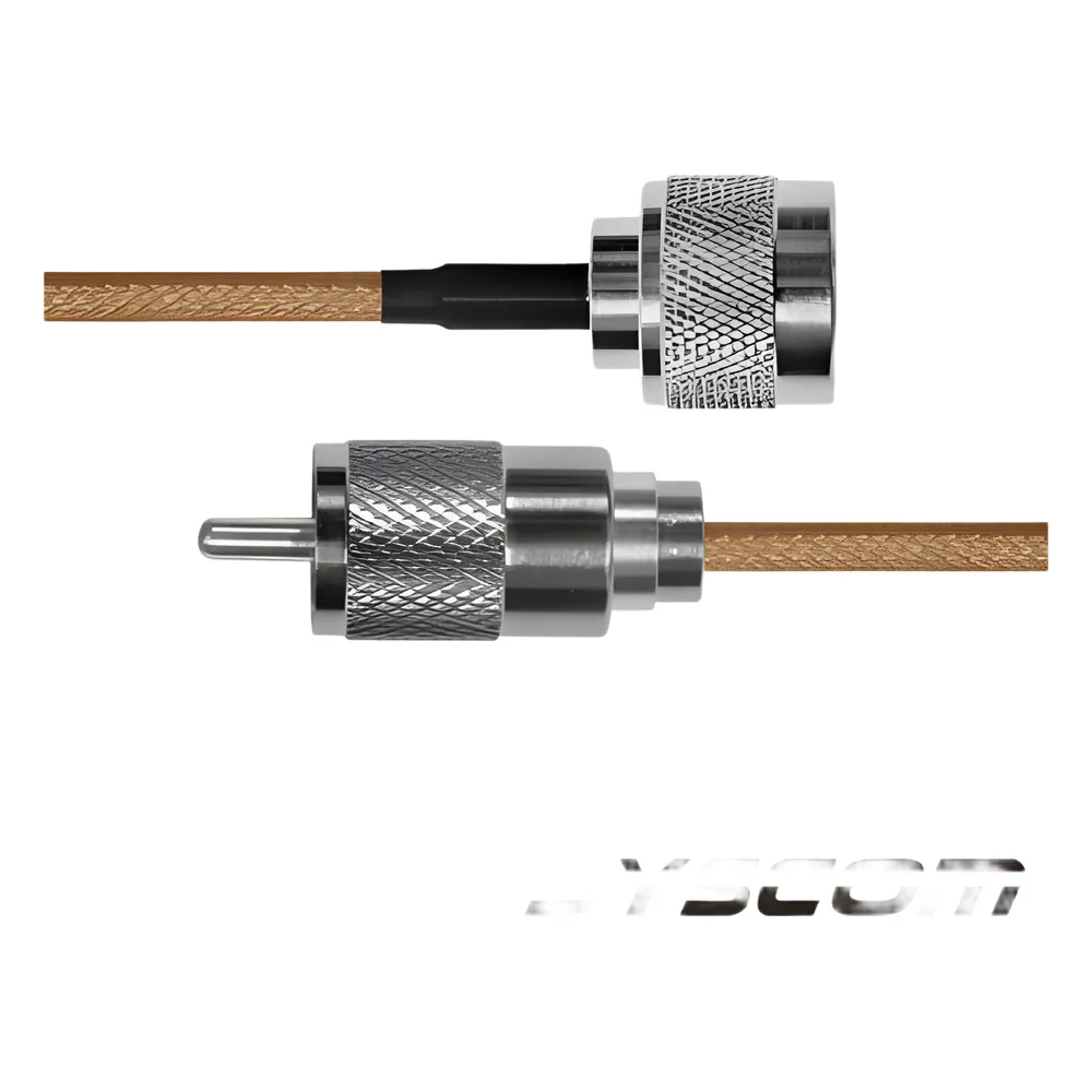 Cable Coaxial RG-142/U de 60 cm, con conectores N Macho a UHF Macho (PL-259).