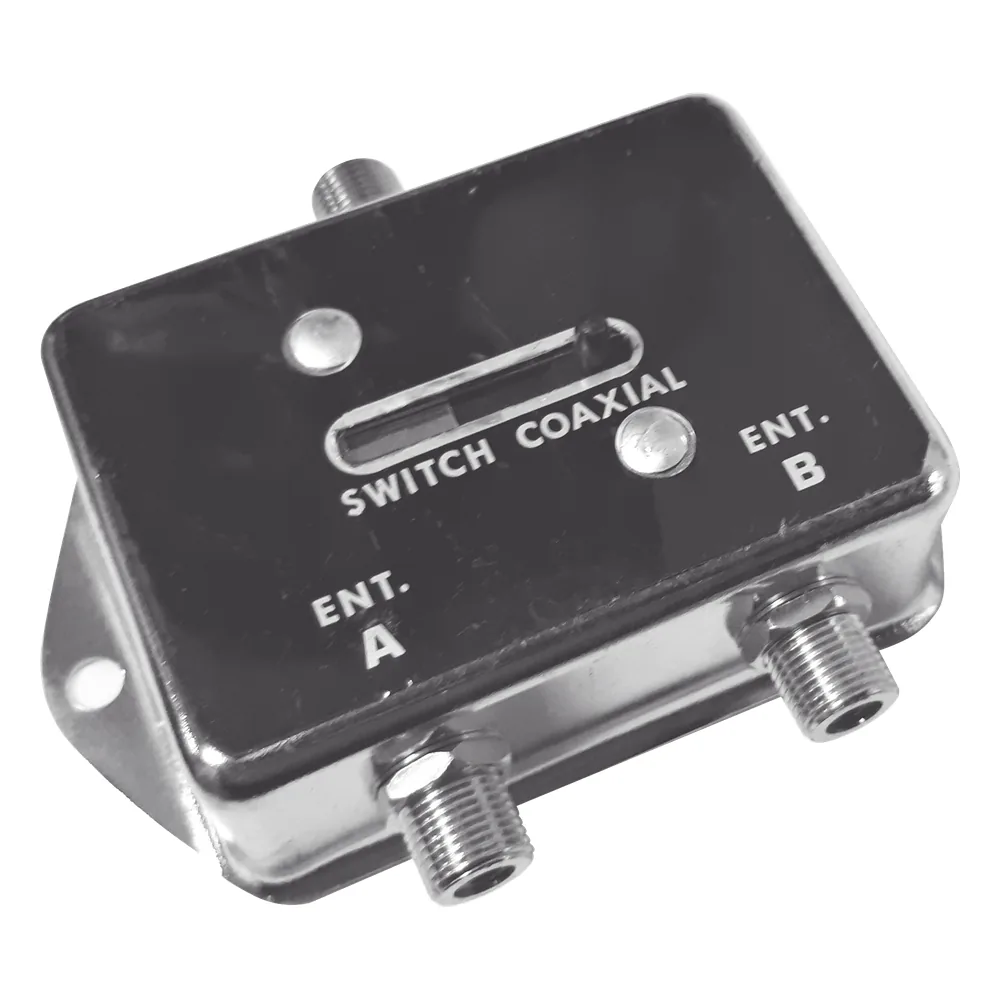 Deslizable Interruptor Coaxial A-B para CCTV, 75 Ohm, 2 Entradas/ 1 Salida, F Hembras.