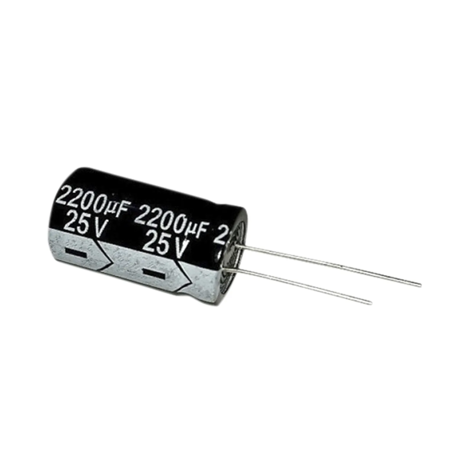 Capacitor Electrolítico en Aluminio, Radial de 2200 µFd, 25 Vcc, 105 °C, 13 x 25 mm.
