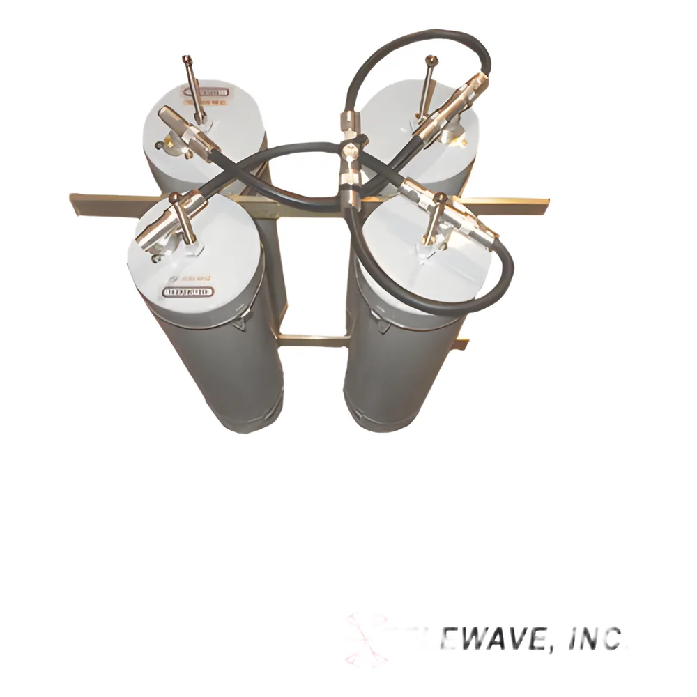 Duplexer Pasa-Banda-Rechazo de Banda, 118-148 MHz, 4 Cavidades (5"Dia.) 600 KHz, 1.5 dB, 350 Watt, N Hembras.